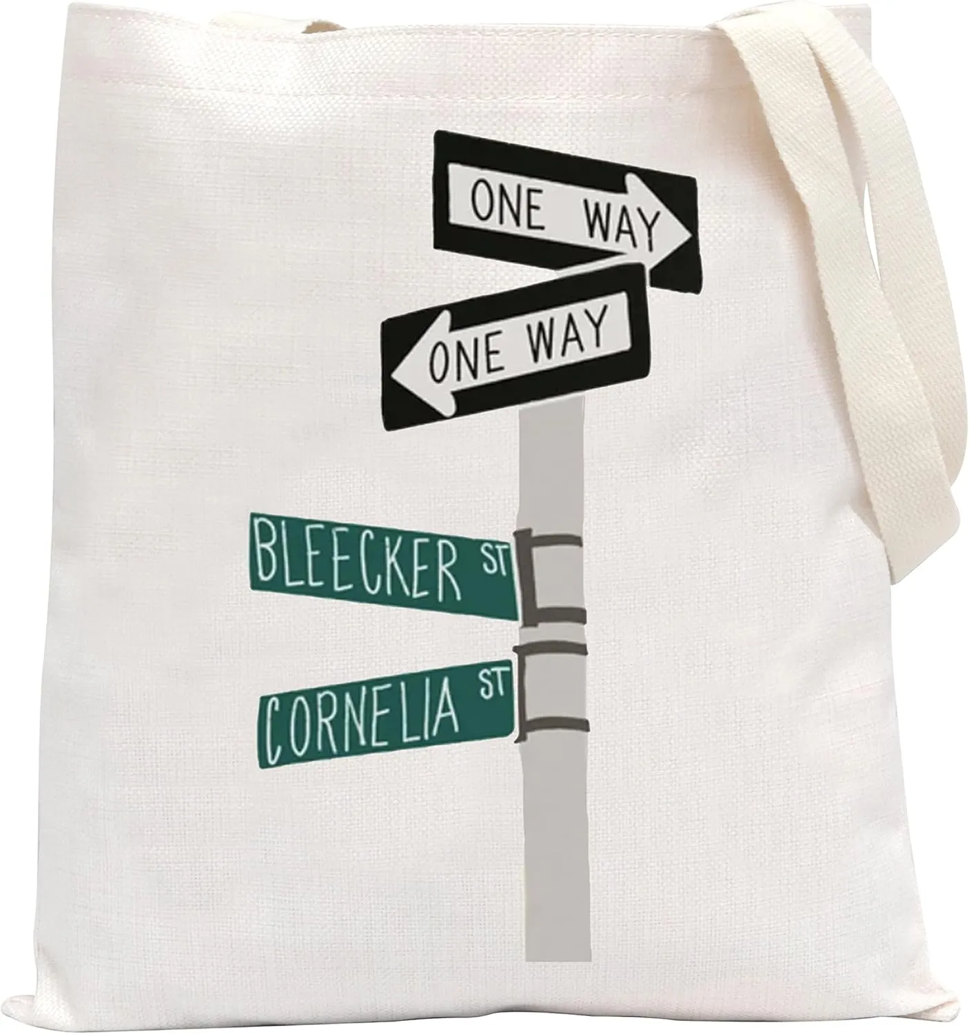 POFULL Music Lover Gift Album Inspired Tote Bag New York City Street Sign Gift