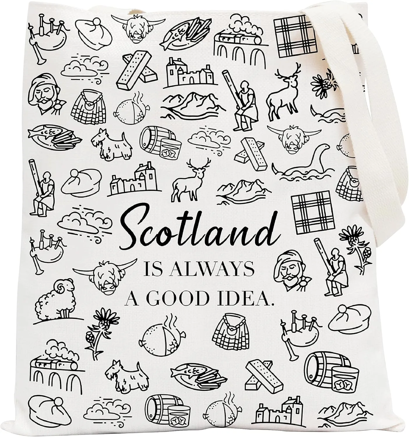POFULL Scotland Trip Gift Scotland Is Always A Good Idea Tote Bag Edinburgh Gift (Scotland Tote Bag)