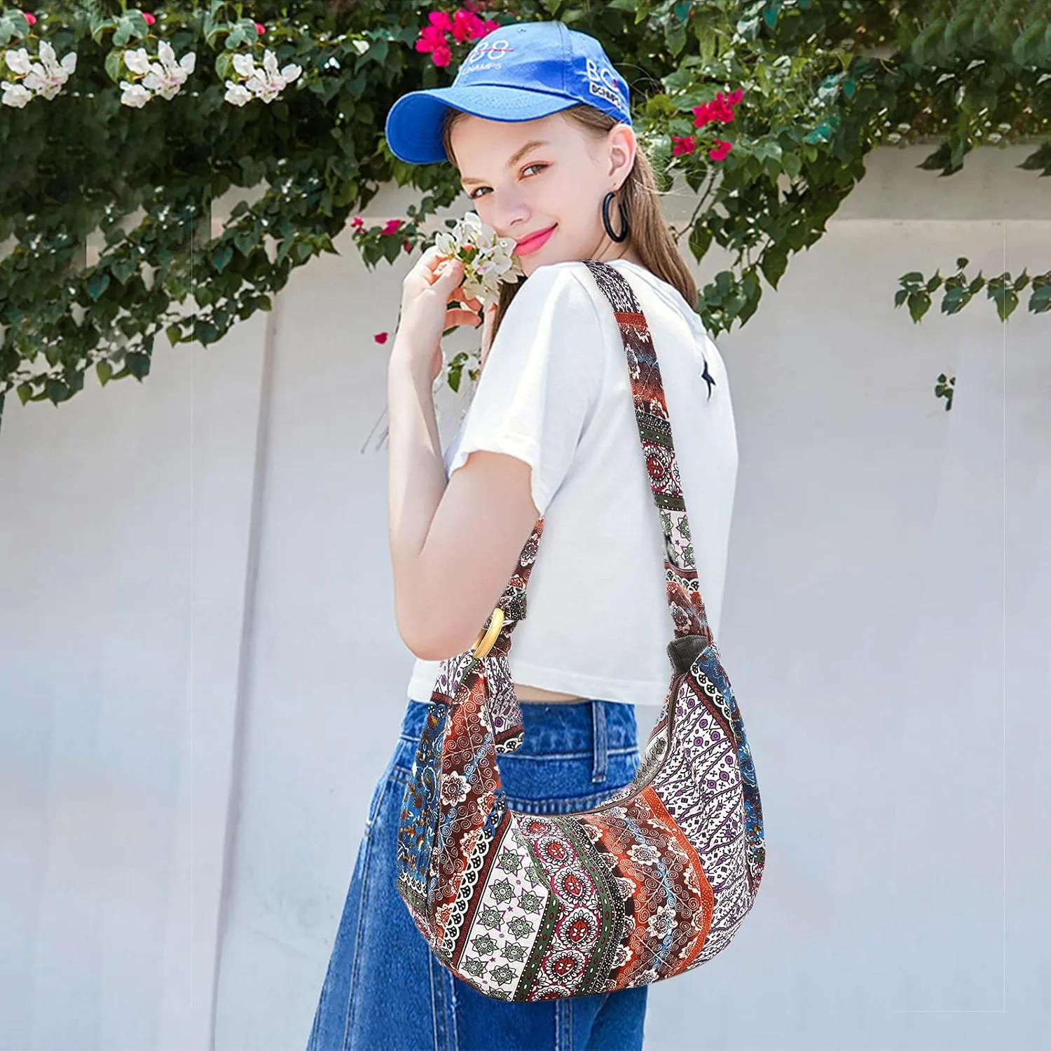 PORRASSO Crossbody Bag Hippie Shoulder Bag Women Sling Bag Handmade Messenger