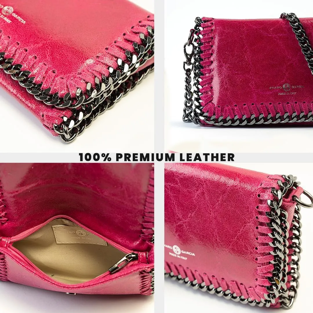 Premium Italian Leather Handmade in Florence, Italy. Small Crossbody Bag for Women with a Detachable Strap Made in Italy.