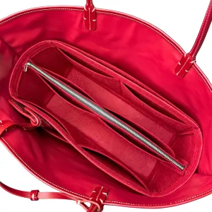 Premium Purse Organizer compatible with Goyard Anjou GM Bag Organizer Insert, Waterproof Nylon Luxury Fabric, Perfect Fit Oval Shaped Silver Zipper (For Anjou PM, Black)