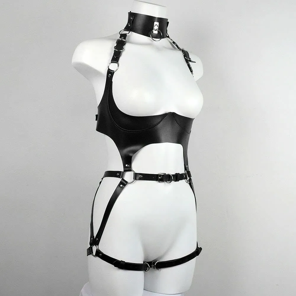 Punk Leather Body Chain Adjustable Waist Chain Belt Belly Chains Rave Nightclub Party Body Accessories for Women and Girls