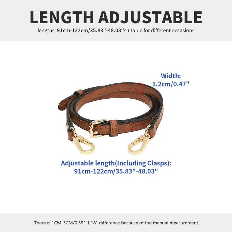 Purse Straps Replacement Crossbody Bag Strap for Dumpling Wraps Leather Purse Strap Crossbody Strap Gold Clasp Cognac