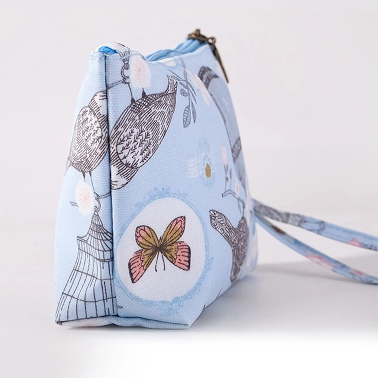 Qikuver Canvas Cosmetic Bags, 2 Pieces Cosmetic Bags for Women, Makeup bag Cute Cosmetic Bag Organizer Small Mini Makeup Pouch for Purse Toiletry Bag