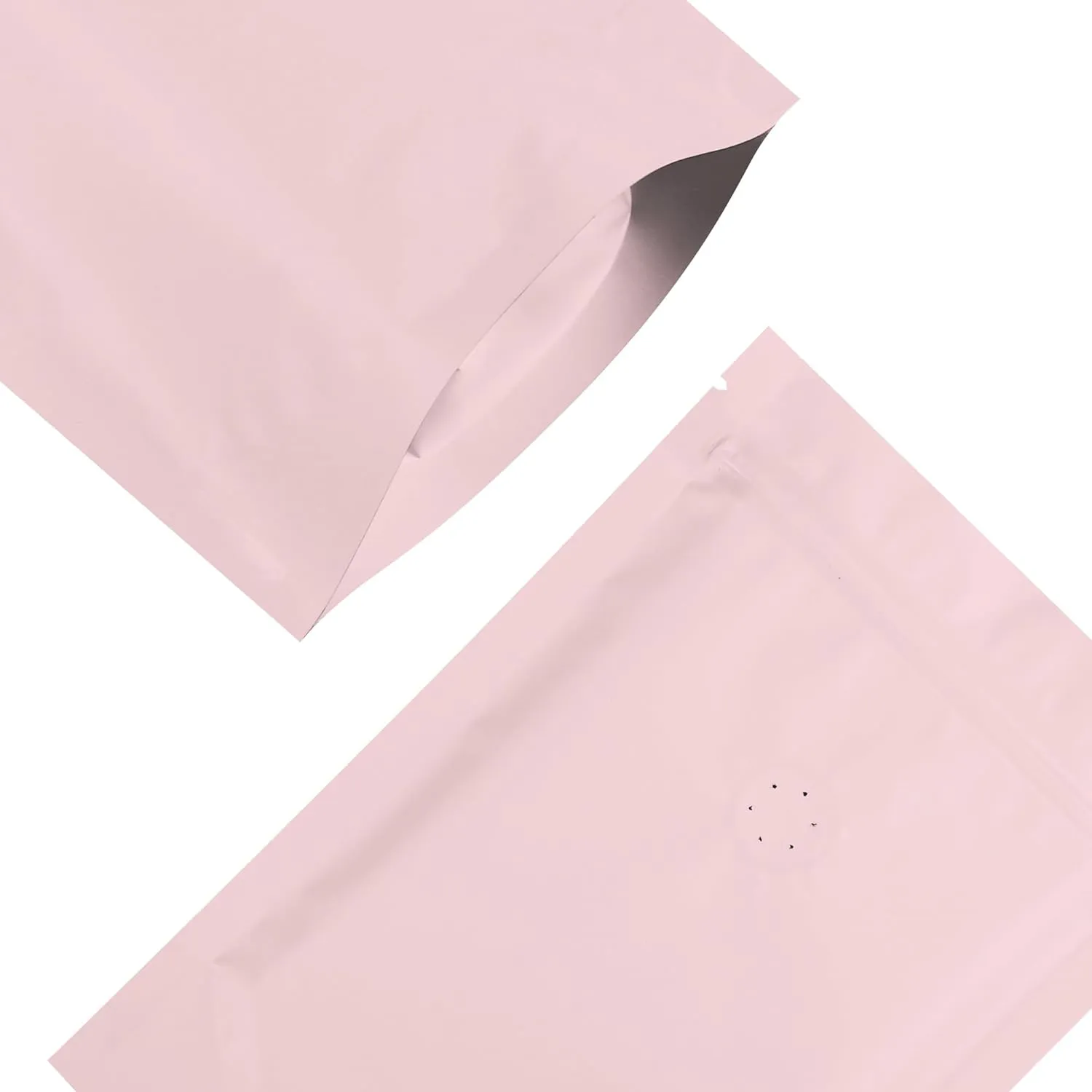 QQ Studio Pink Foil Coffee Packaging Bags with Zipper Seal and Degassing Valve for Coffee Beans Packaging Pouch (250, 4oz)