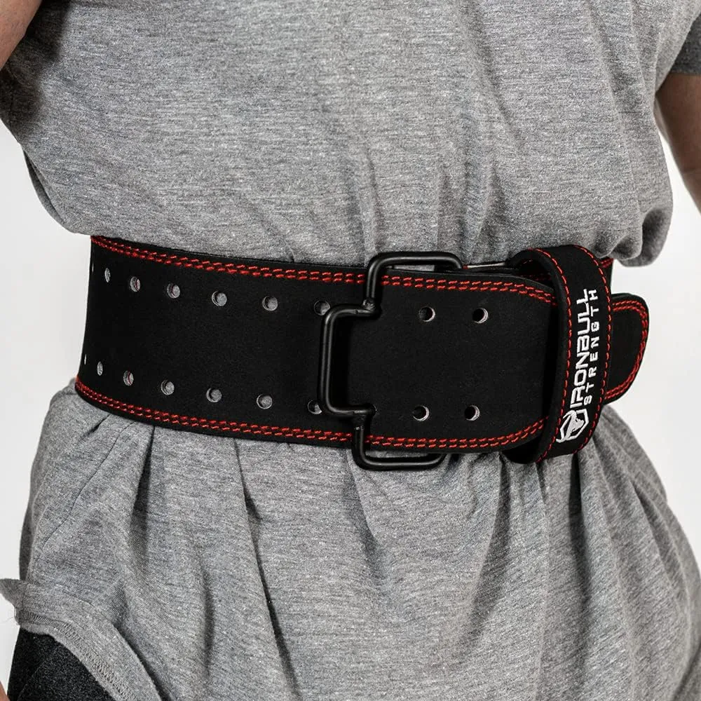 Quick Release Weightlifting Belt PRO - 7mm Fast Lever Lifting Belt - 4-inch Wide Suede Leather Back Support - For Powerlifting, Weight Training, Gym and Fitness