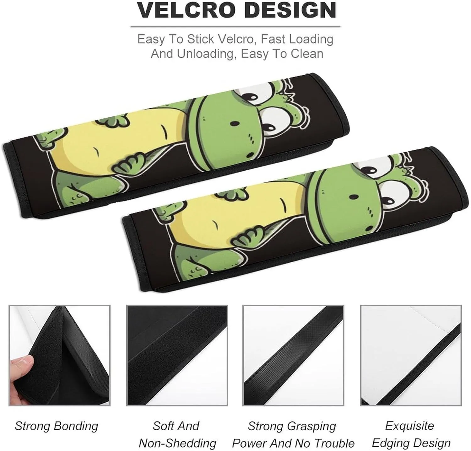 Quiet Cartoon Crocodile Auto Seat Belt Cover 2PCS Universal Car Seat Belt Shoulder Protector Pad, Protect Your Shoulders and Neck for Car Seat Belt, Shoulder Bag, Backpack