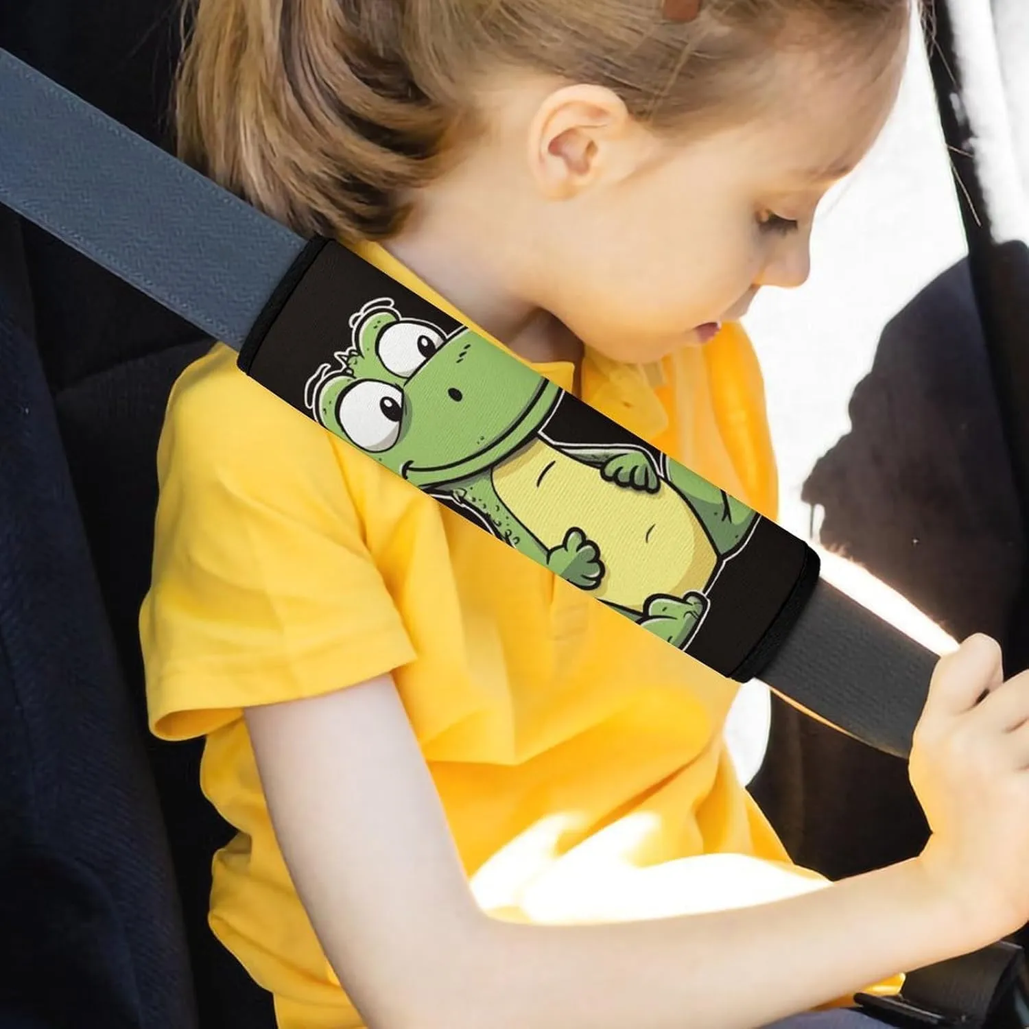 Quiet Cartoon Crocodile Auto Seat Belt Cover 2PCS Universal Car Seat Belt Shoulder Protector Pad, Protect Your Shoulders and Neck for Car Seat Belt, Shoulder Bag, Backpack