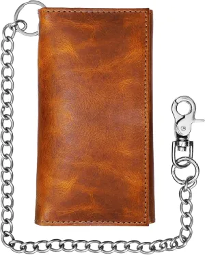 RAW HYD Full-Grain Leather Long Wallet for Men - Classic Bifold Western Wallet for Men - Minimalist Cowboy Wallets for Men - Rodeo wallets for men - Checkbook Cover & Gift for Him