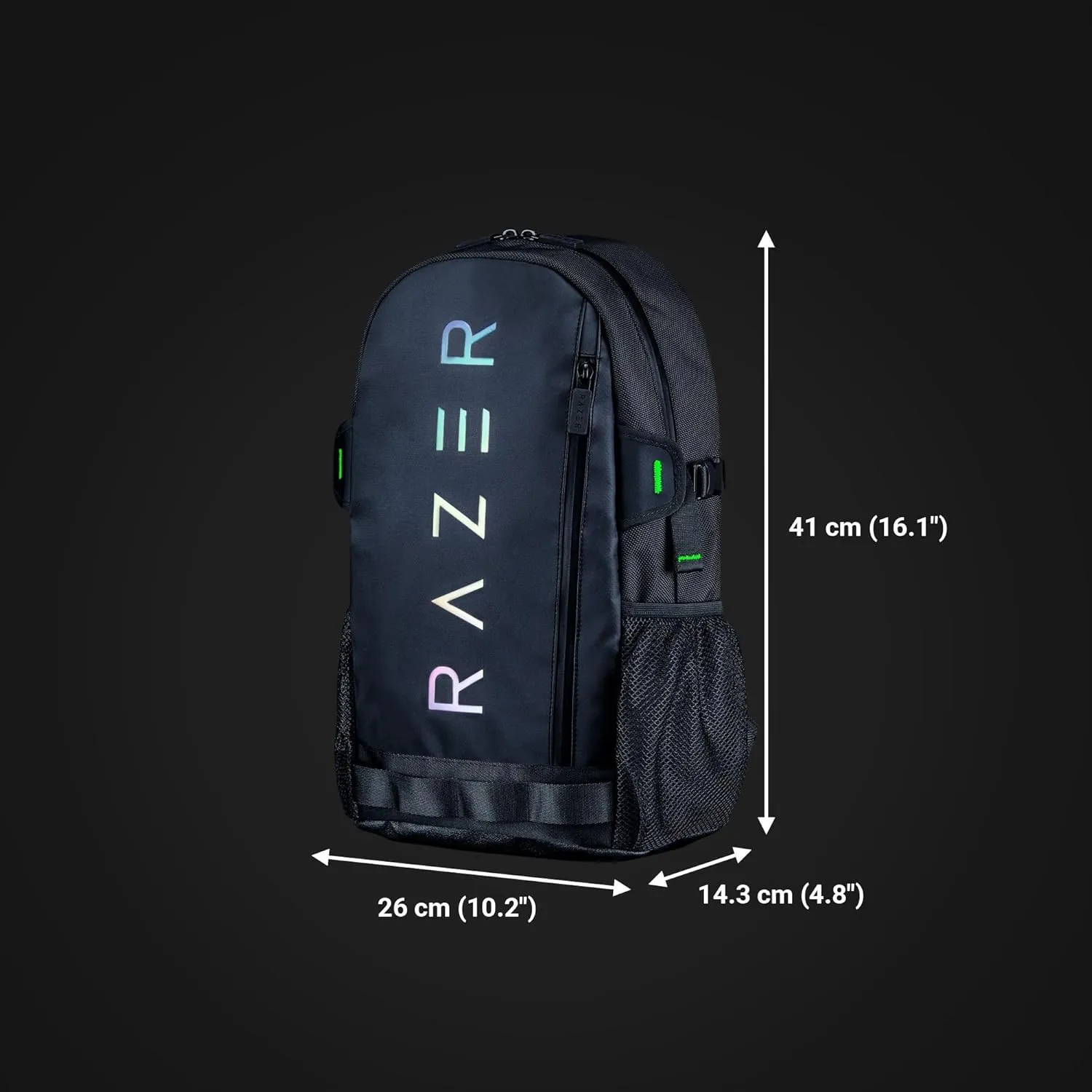 Razer Rogue v3 14" Gaming Laptop Backpack: Travel Carry On Computer Bag - Tear and Water Resistant - Mesh Side Pocket - Fits 14 inch Notebook - Chromatic