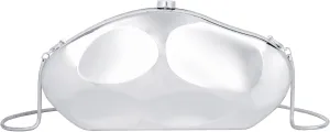 Reberomantic Women Lattice Pattern Metal Handbag Chain Geometric Evening Clutch Purse