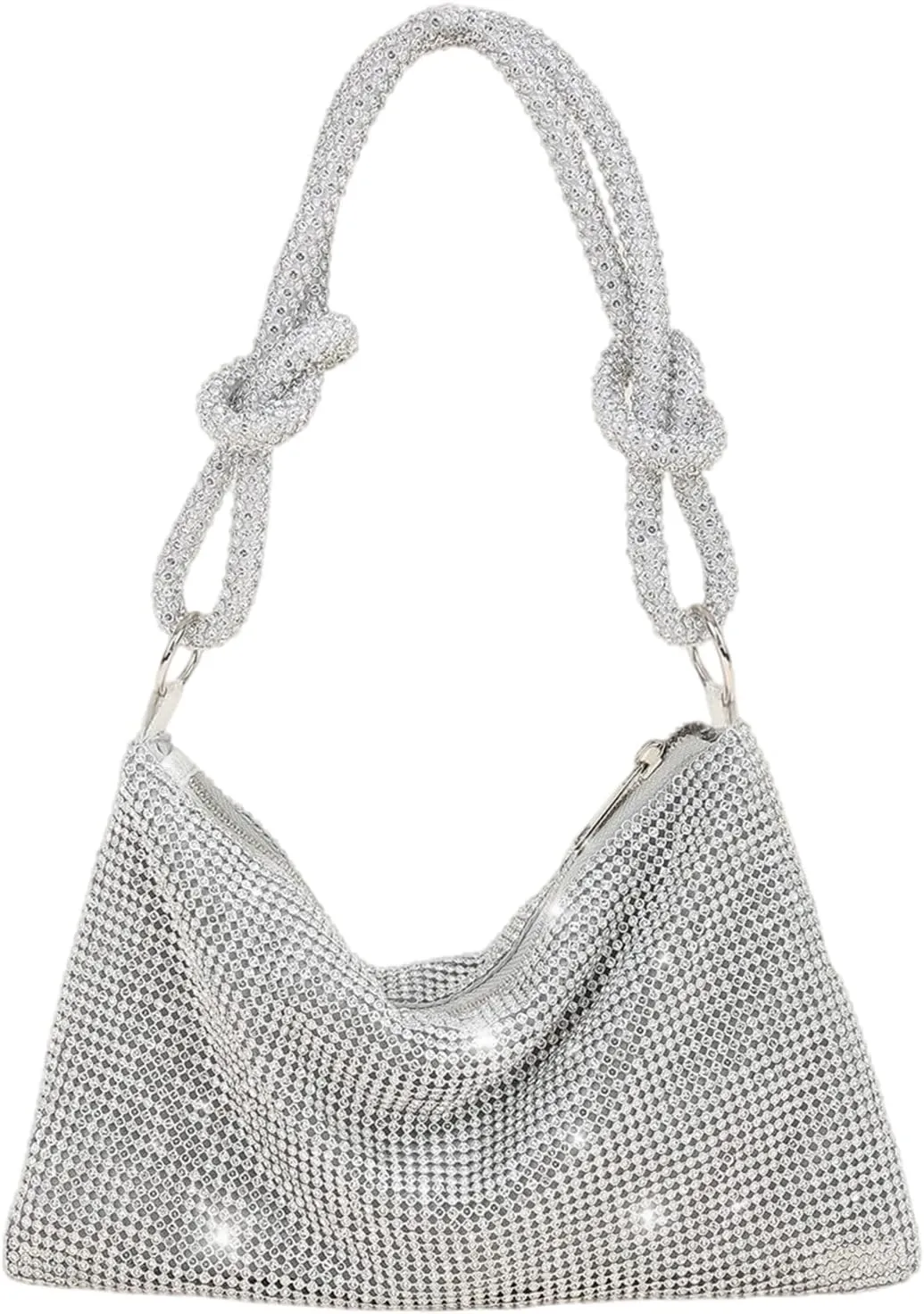 Rhinestone Purses for Women Sparkly Evening Handbag Bling Hobo Bag Eveningbag silver Clutch Purse for Party Wedding
