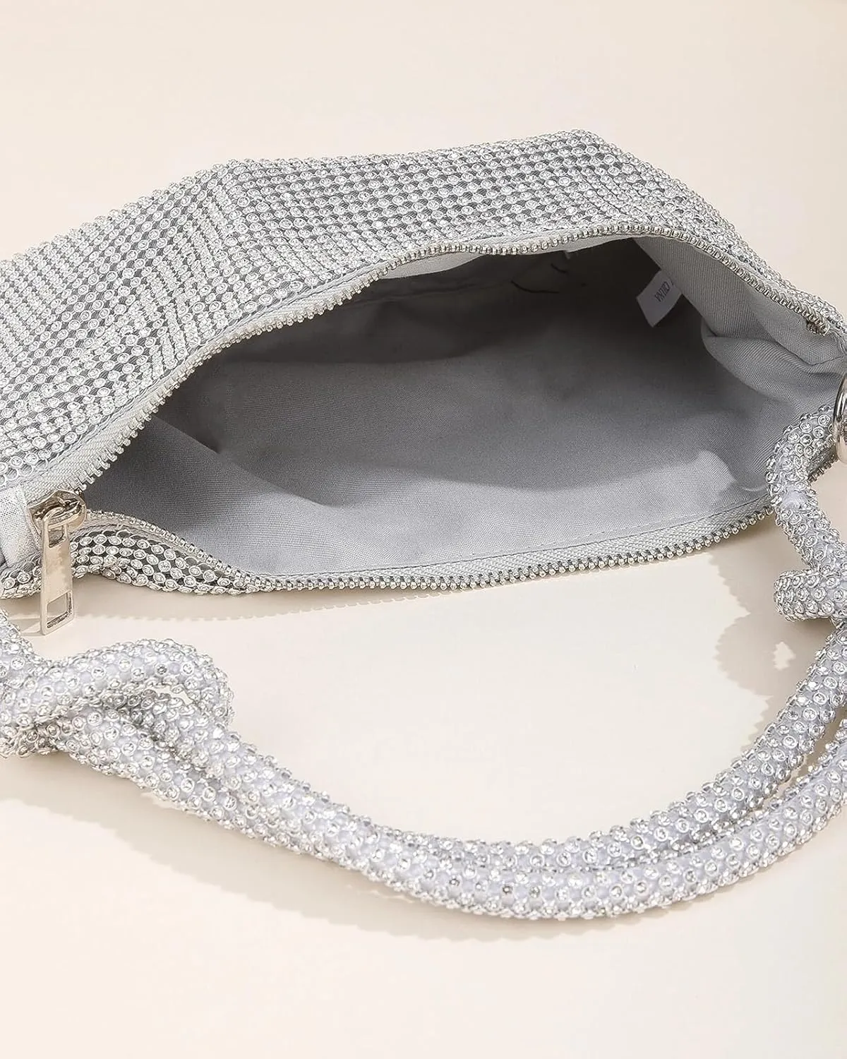 Rhinestone Purses for Women Sparkly Evening Handbag Bling Hobo Bag Eveningbag silver Clutch Purse for Party Wedding