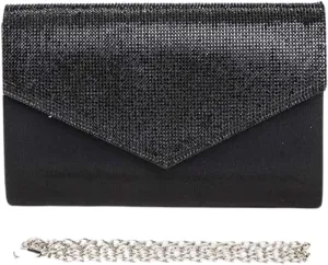 Rhinestone Wedding Evening Bag Clutch Purses - Sparkling Party Cross Handbag with Chain Strap for Women
