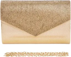 Rhinestone Wedding Evening Bag Clutch Purses - Sparkling Party Cross Handbag with Chain Strap for Women