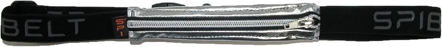 Runner's Waist Pack - Athlete Belt Pouch Holds Small Personal Items - Silver Metallic By Spibelt