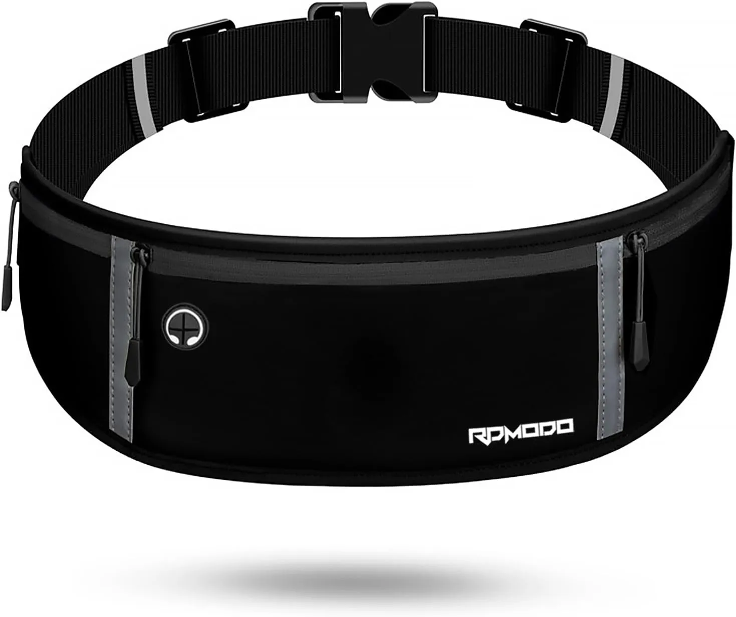 Running Belt for Men, Fanny Pack for Women, Waterproof Phone Holder for Running Workout Plus Size Adjustable Running Waist Belt Bag for iPhone 16 15 14 13 Pro Max Samsung Galaxy Note Pure Black
