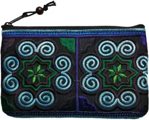 Sabai Jai Boho Coin Purse: Handmade Small Embroidered Change Pouch for Women - Colorful, Ethnic, Eco Friendly & Sustainable