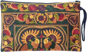 Sabai Jai - Embroidered Clutch Purse with Wristlet - Large Boho Purses and Handbags