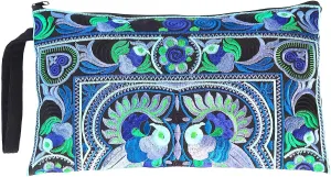 Sabai Jai - Embroidered Clutch Purse with Wristlet - Large Boho Purses and Handbags