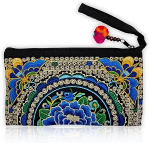 Sabai Jai - Smartphone Wristlet Bag - Handmade Embroidered Boho Clutch Wallets Purses