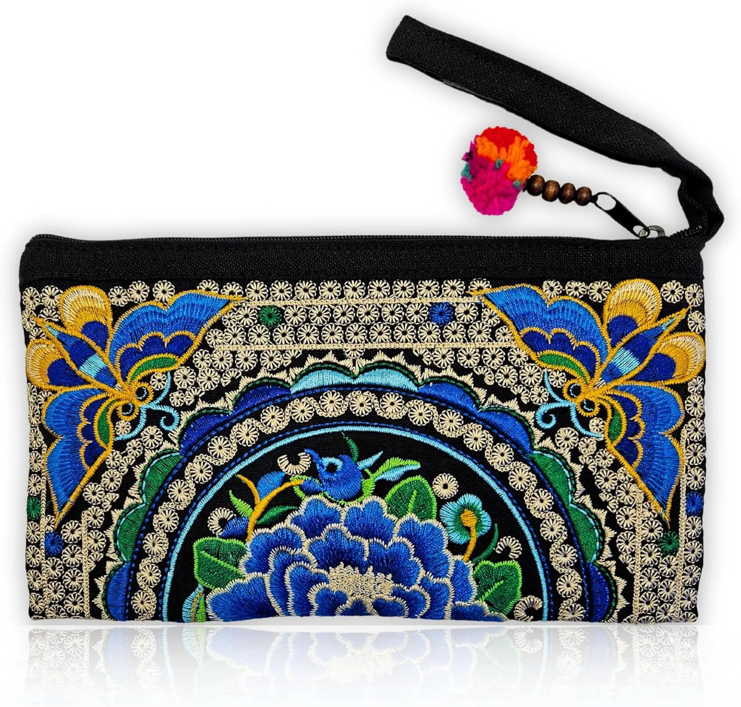 Sabai Jai - Smartphone Wristlet Bag - Handmade Embroidered Boho Clutch Wallets Purses