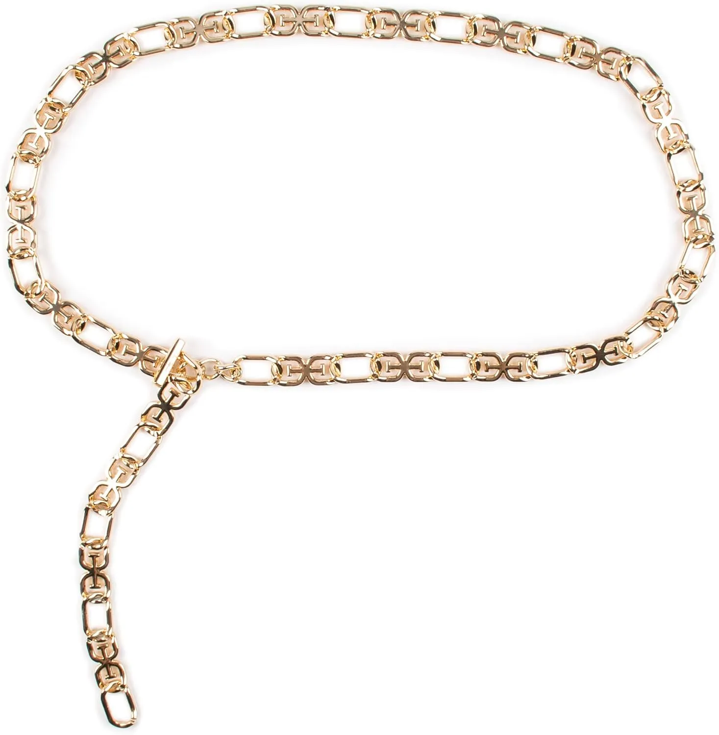 Sam Edelman Women's Fully Adjustable Double-e Logo Chain Link Dress Belt