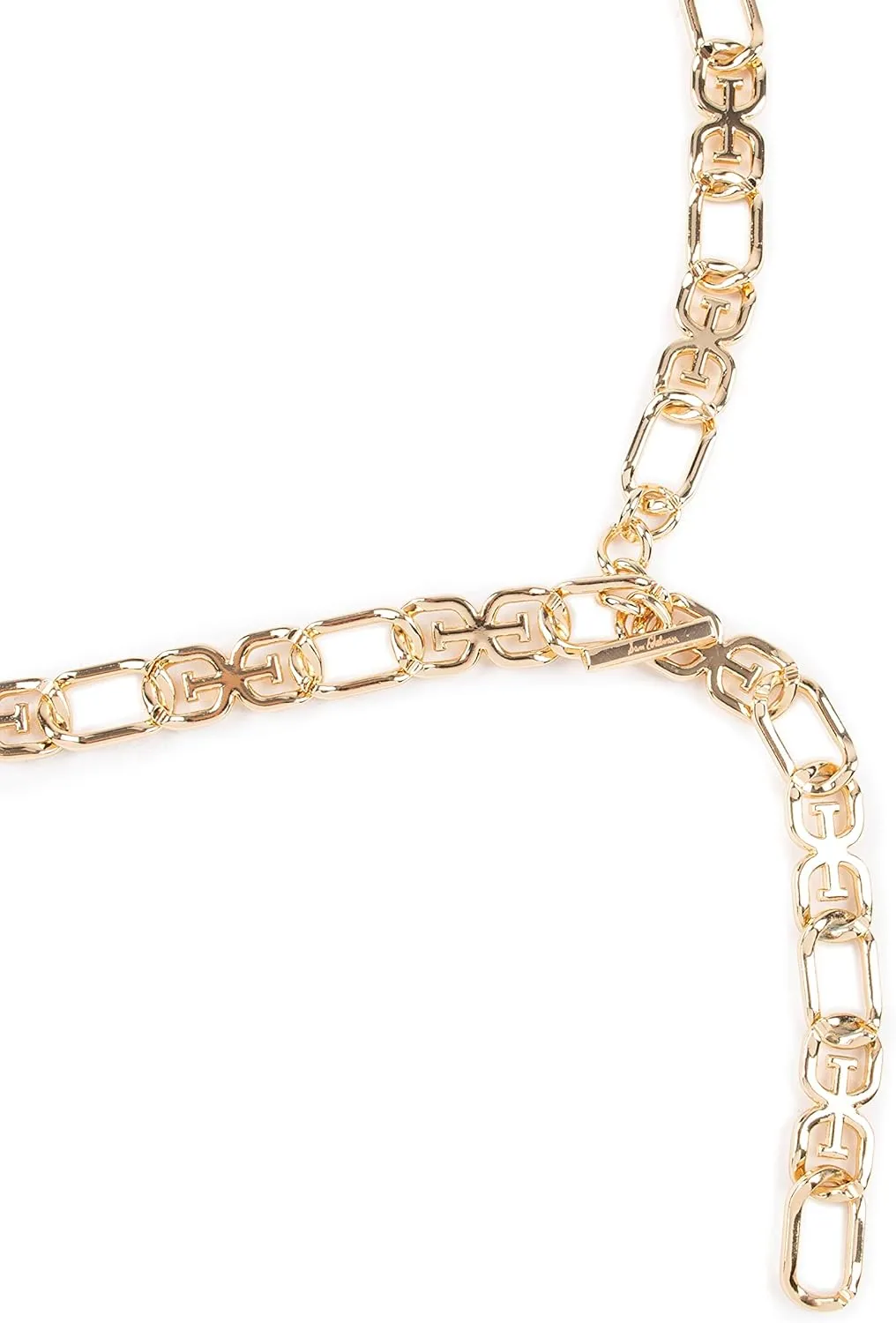 Sam Edelman Women's Fully Adjustable Double-e Logo Chain Link Dress Belt