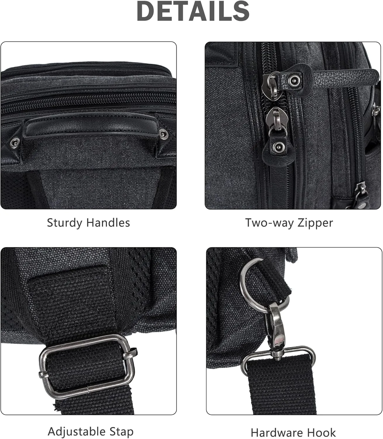 Schkleier Messenger Bag for Men Canvas Sling Bag Crossbody Backpack Laptop Shoulder Bag Hiking Daypacks Casual Tactical