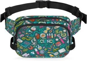 Science Themed Fanny Packs Belt Bag for Women Man Experimental Tools Waist Pack Fashion Crossbody Bag Hip Bum Bag with Adjustable Strap for Outdoors Workout Casual Traveling Running Hiking Cycling