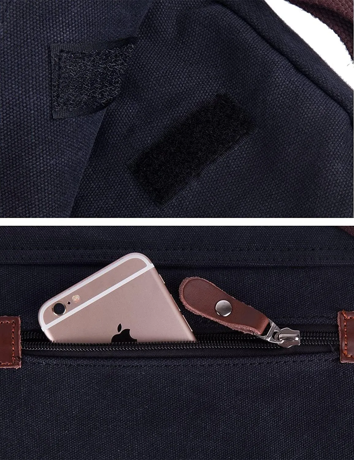Sechunk Canvas Small Messenger Bag Vintage Shoulder bag Everyday Purse Crossbody bag for men women