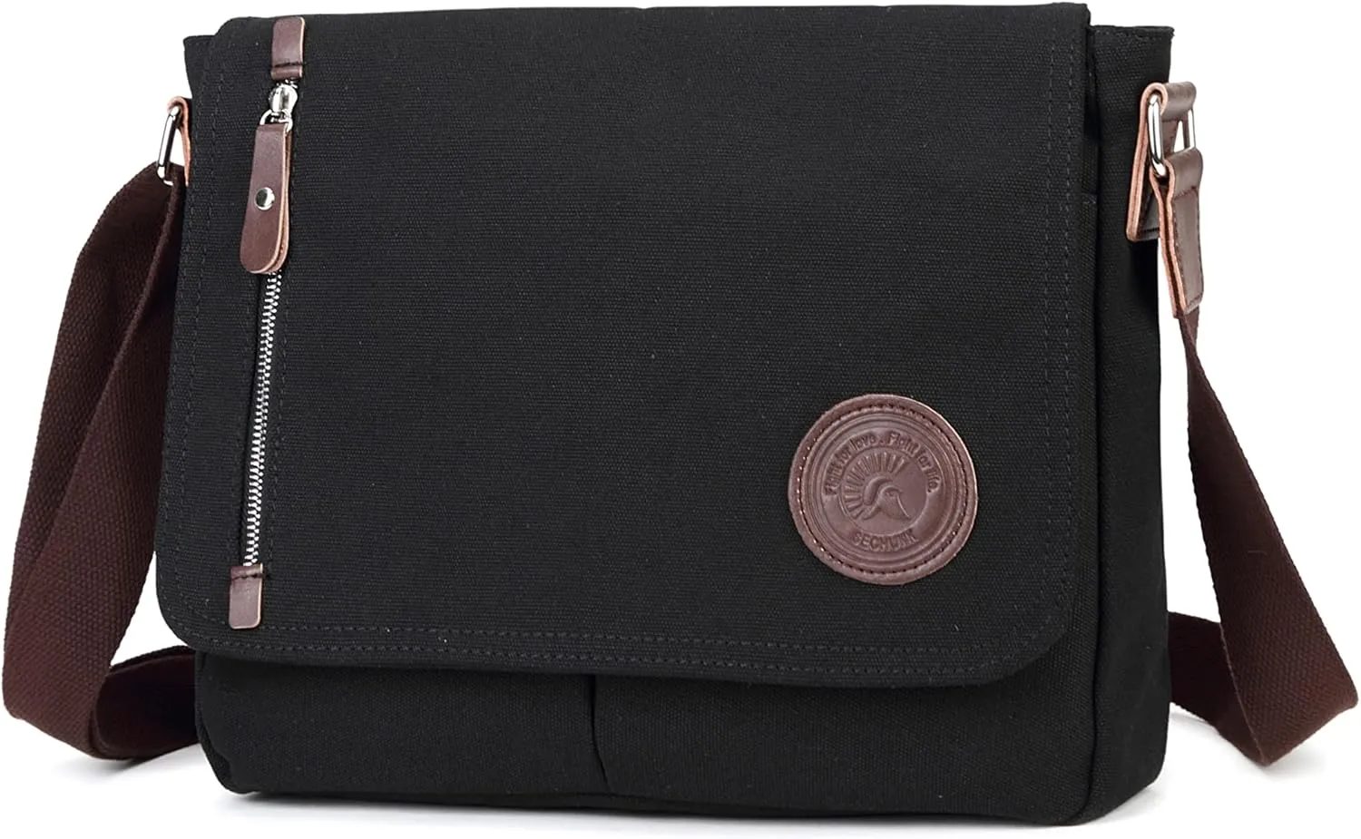 Sechunk Canvas Small Messenger Bag Vintage Shoulder bag Everyday Purse Crossbody bag for men women