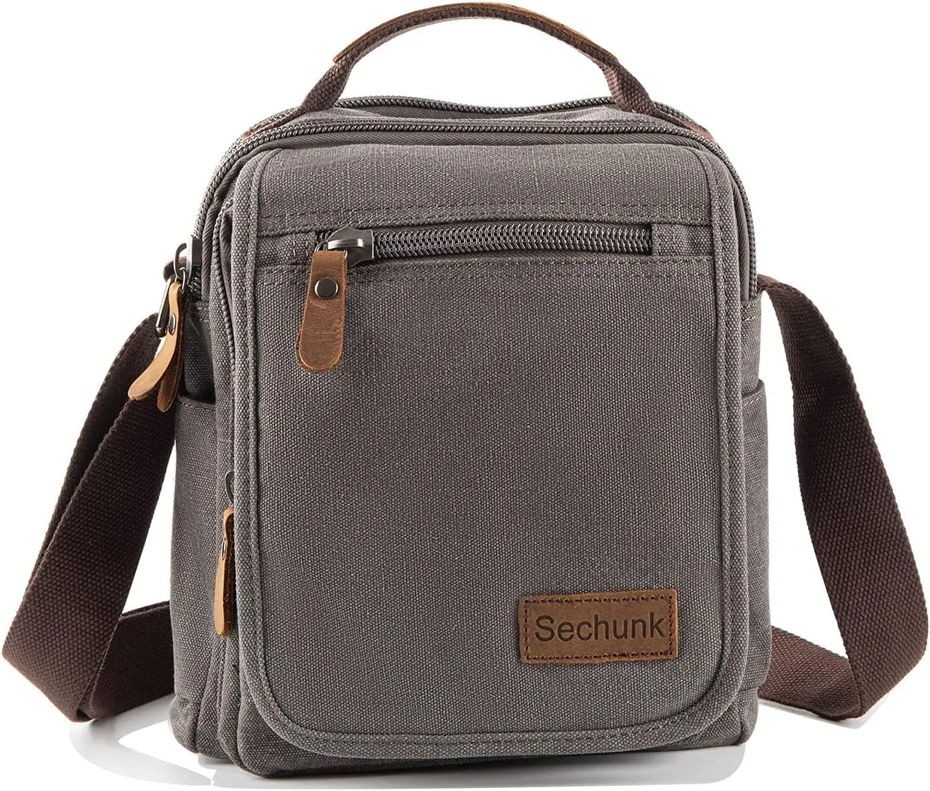 Sechunk Small Canvas Shoulder Bags Messenger Bag Travel Bag Business Bag Working Bag For Men Women