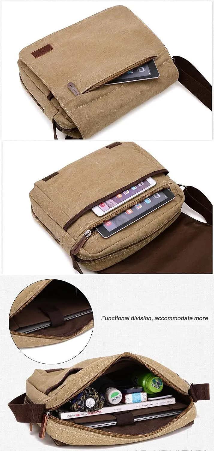 Sechunk Vintage Canvas Messenger Cross body bag Shoulder bag