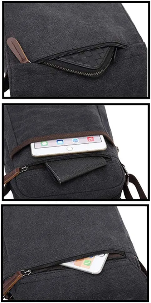 Sechunk Vintage Canvas Messenger Cross body bag Shoulder bag