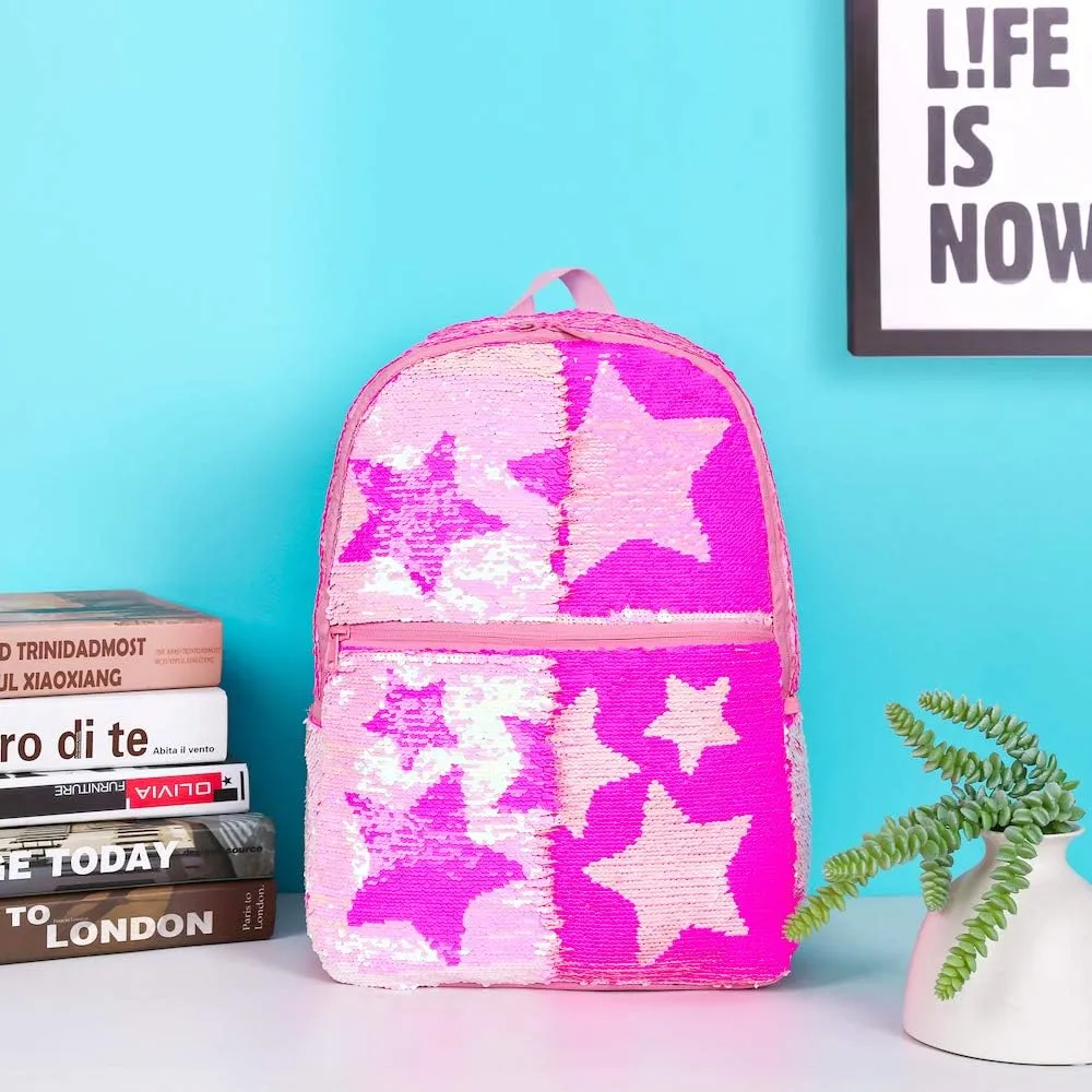 Sequin School Backpack for Girls Boys Kids Cute Kindergarten Elementary Book Bag Bookbag Glitter Sparkly Back Pack