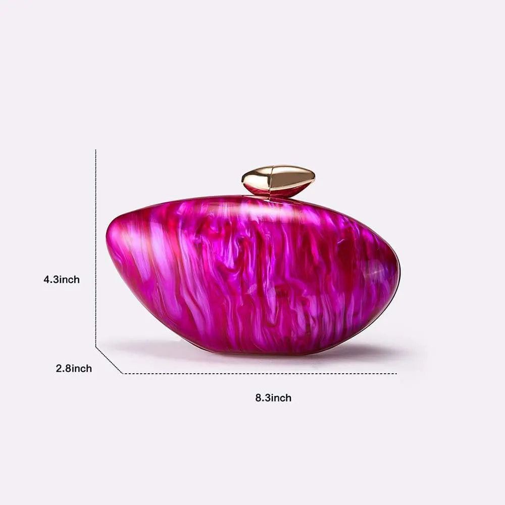 Shell Clutch Purse for Women Evening Bag Pearl Clutch Acrylic White Purses Chain Crossbody Bag