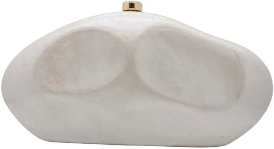 Shell Shape Acrylic Clutch Trendy Metallic Acrylic Evening Bag Shiny Egg Purses and Handbags for Women Wedding Party