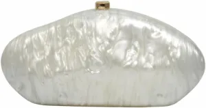 Shell Shape Acrylic Clutch Trendy Metallic Acrylic Evening Bag Shiny Egg Purses and Handbags for Women Wedding Party