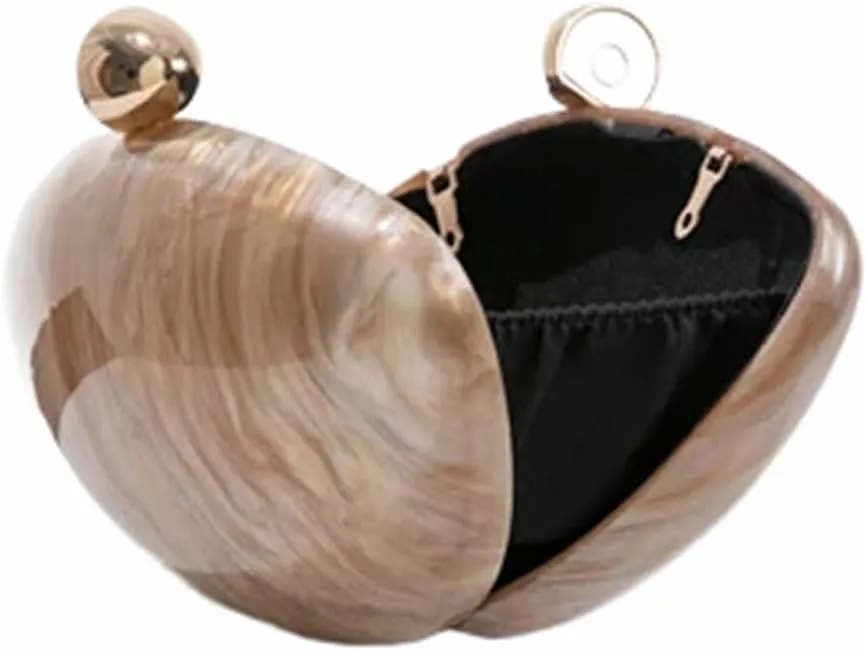 Shell Shape Acrylic Clutch Trendy Metallic Acrylic Evening Bag Shiny Egg Purses and Handbags for Women Wedding Party