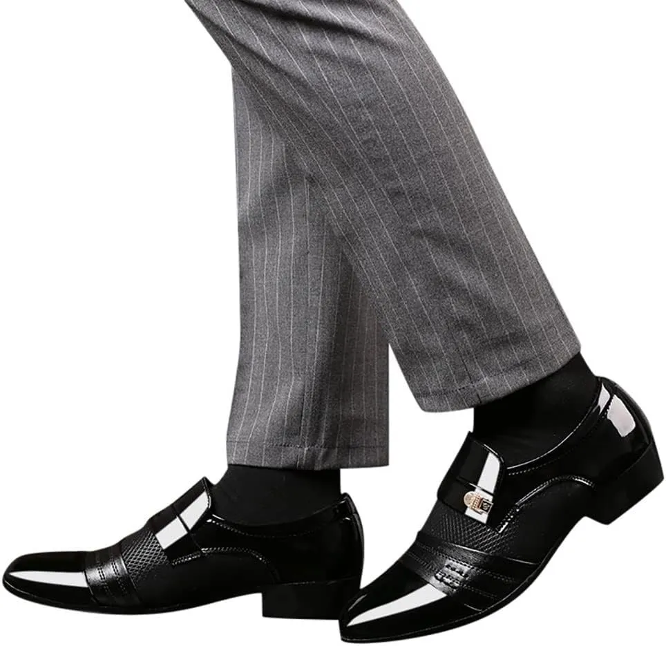 Shiny Black Dress Shoes for Men Leather Suit Comfortable Wedding Shoe Shoes Casual Shoes Mens Oxfordss Dress Shoes