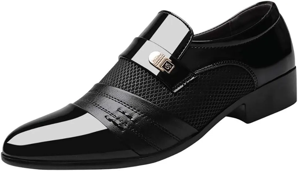 Shiny Black Dress Shoes for Men Leather Suit Comfortable Wedding Shoe Shoes Casual Shoes Mens Oxfordss Dress Shoes