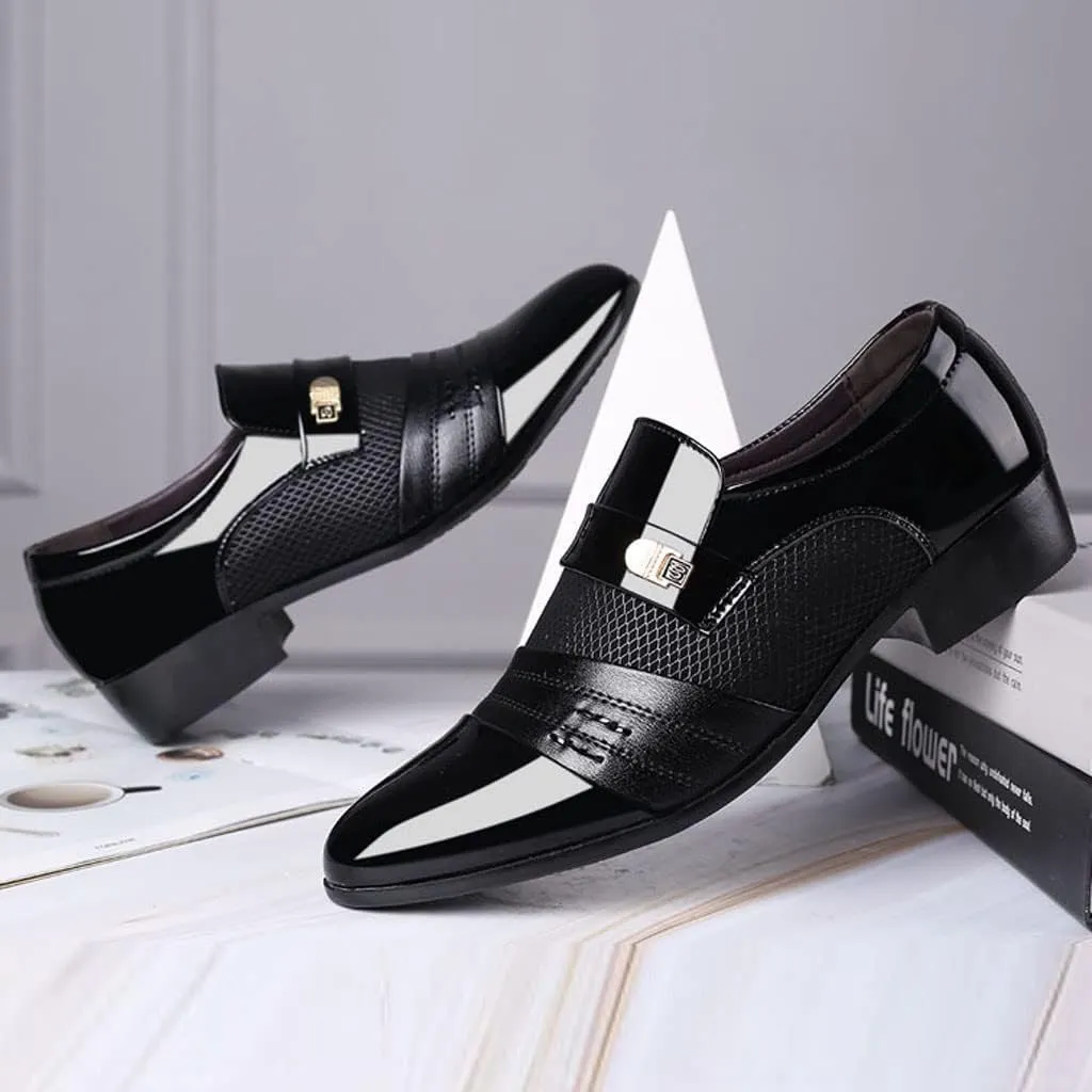 Shiny Black Dress Shoes for Men Leather Suit Comfortable Wedding Shoe Shoes Casual Shoes Mens Oxfordss Dress Shoes