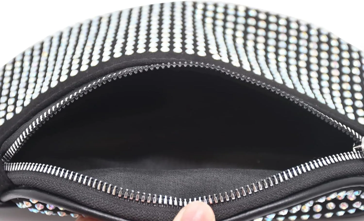 Shiny Rhinestones Crystal Waist Bag Fanny Pack for Women Girls Small Belt Bum Bag Crossbody Cell Phone Pouch for Party Beach Travel