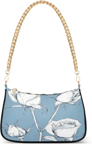 Shoulder Bags for Women Floral Tote HandBag Shoulder Bags purse with Chain Zipper Closure