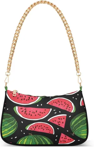 Shoulder Bags for Women Watermelon Hobo Tote Handbag Small Clutch Purse with Zipper Closure