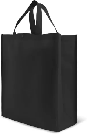 Simply Green Solutions - Reusable Grocery Bags, Durable Large Tote Bags, Shopping Bags for Groceries, Utility Tote, Reusable Gift Bags With Handles, 14 x 16.5 x 6, Pack of 10, Black
