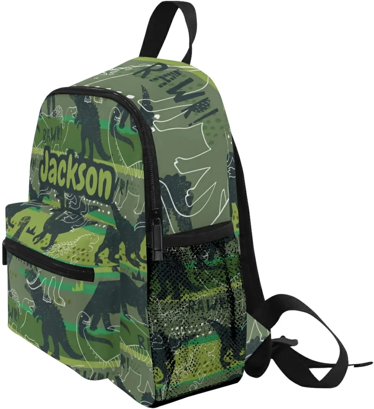 Sinestour Custom Dinosaur Kid's Backpack - Personalized with Name/Text, Preschool Backpack for Boys & Girls with Chest Strap