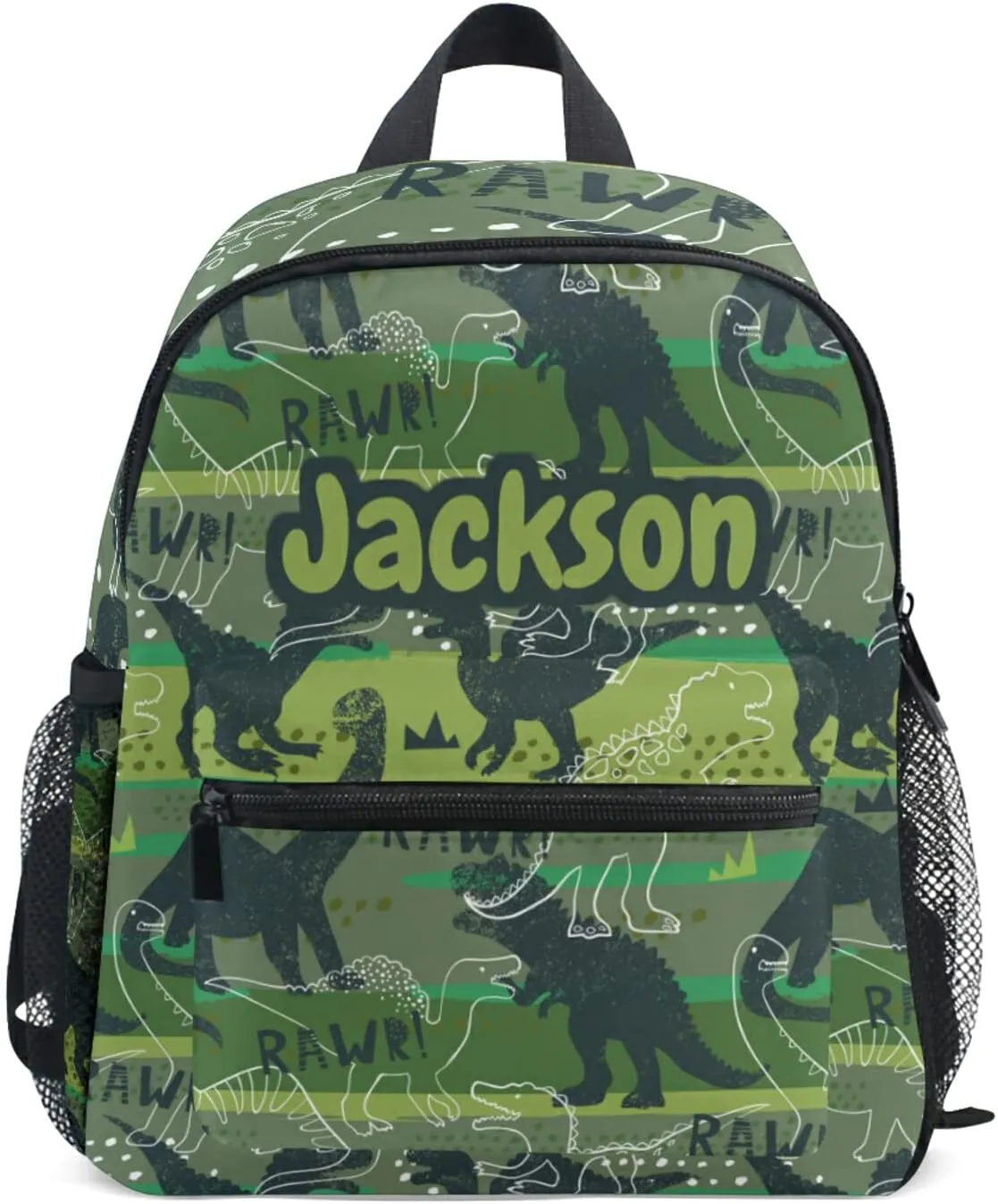 Sinestour Custom Dinosaur Kid's Backpack - Personalized with Name/Text, Preschool Backpack for Boys & Girls with Chest Strap