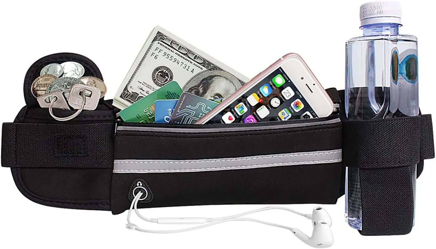 Slim Running Belt for Men, Waterproof Fanny Pack for Men,Phone Holder for Running,Reflective Waist Bag,Runners Belt Pouch,Money Belt,Waist Pack Bag for Workout Running Travel Camping